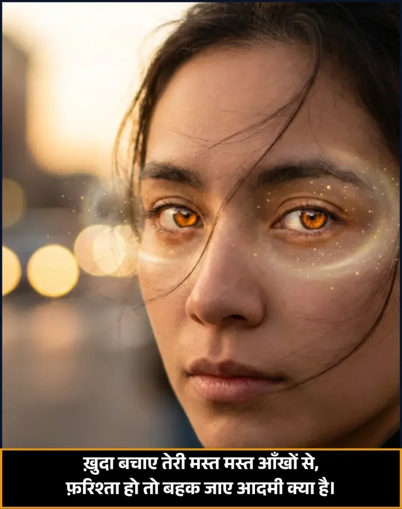 2 Line Shayari on Eyes for Girl