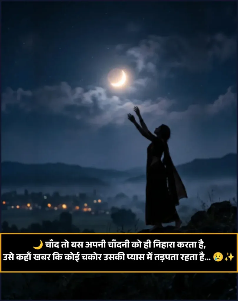 Moon Shayari in Hindi Text