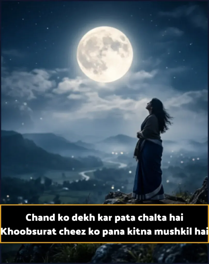 Moon Shayari in Hindi Text in English