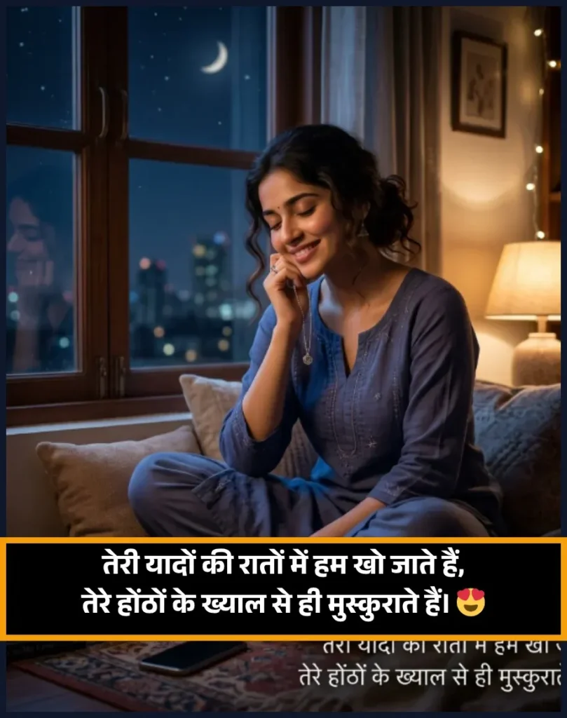 Night Romantic Kiss Romantic Shayari